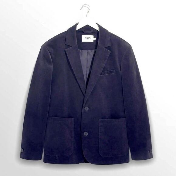 Wax London‎ FINTRY BLAZER - NAVY CORDOUROY Men’s Size 42 - Picture 1 of 17